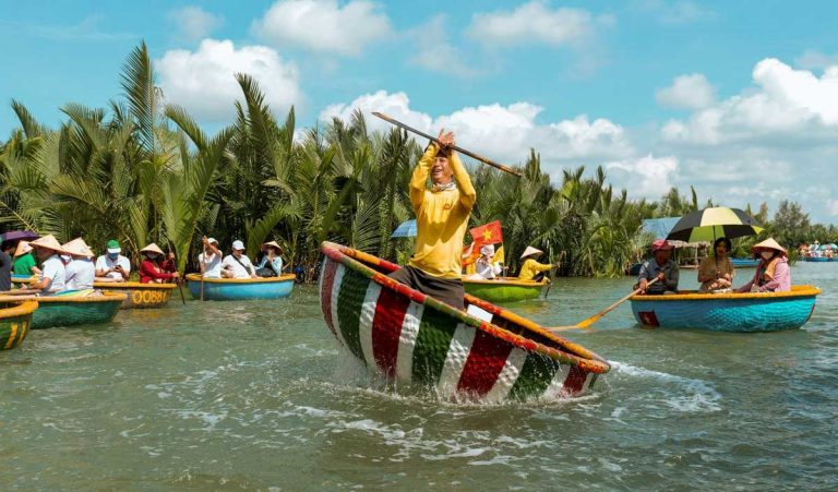 COCONUT FOREST (BAMBO BASKET BOAT) – HOIAN - BOAT RIDE – DROP FLOWER LANTERN Group tour <14 pax, Pickup from Danang 16 1725066665441jpg