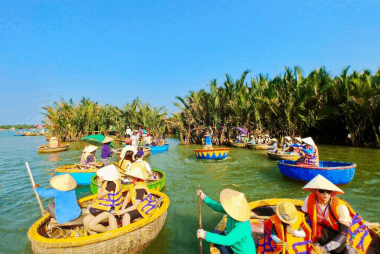 COCONUT FOREST (BAMBO BASKET BOAT) – HOIAN - BOAT RIDE – DROP FLOWER LANTERN Group tour <14 pax, Pickup from Danang 17 1725066668595Water-coconut-forest-Culture-Pham-Travel