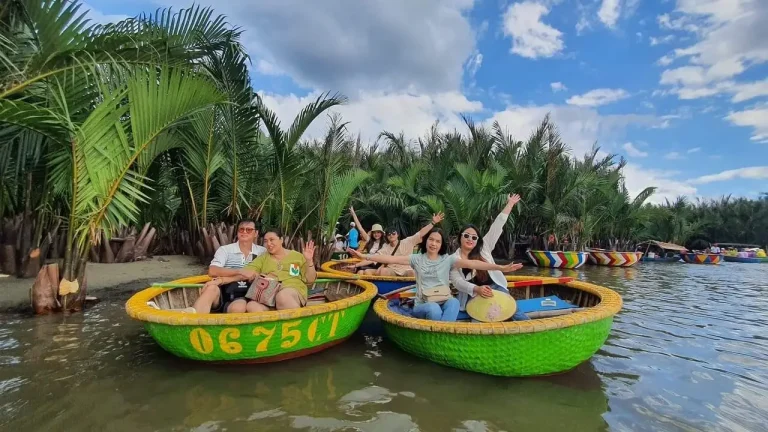 COCONUT FOREST (BAMBO BASKET BOAT) – HOIAN - BOAT RIDE – DROP FLOWER LANTERN Group tour <14 pax, Pickup from Danang 18 1725066671561Bamboo-Basket-Boat-Tour-with-Pickup-in-Hoi-An-2941605e-8335-4b1e-b55a-1e27d12ce6b0