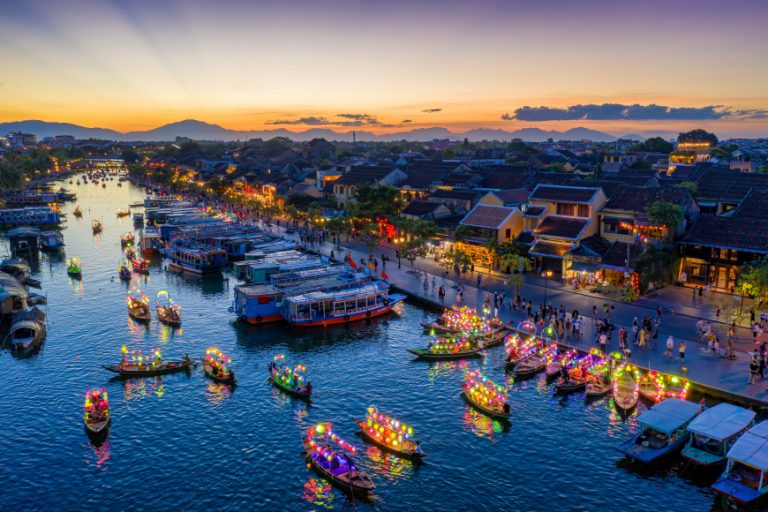 COCONUT FOREST (BAMBO BASKET BOAT) – HOIAN - BOAT RIDE – DROP FLOWER LANTERN Group tour <14 pax, Pickup from Danang 13 292-quaopoundng-nam-tmluong50gmailcom-thuyen-hoa